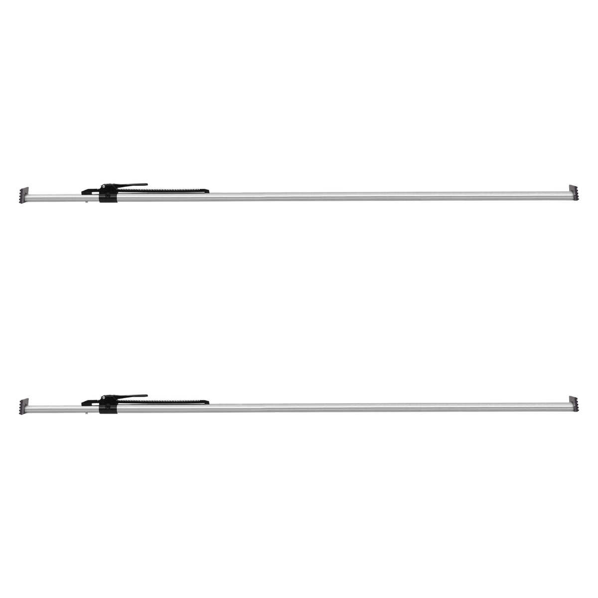 Silver Steel Cargo Bars - 89 to 104 Inch Adjustable Truck Bed Load Stabilizer