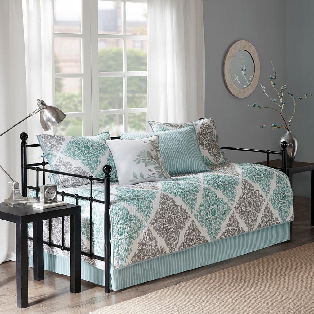 Aqua Cotton Daybed Cover Set - Twin Size