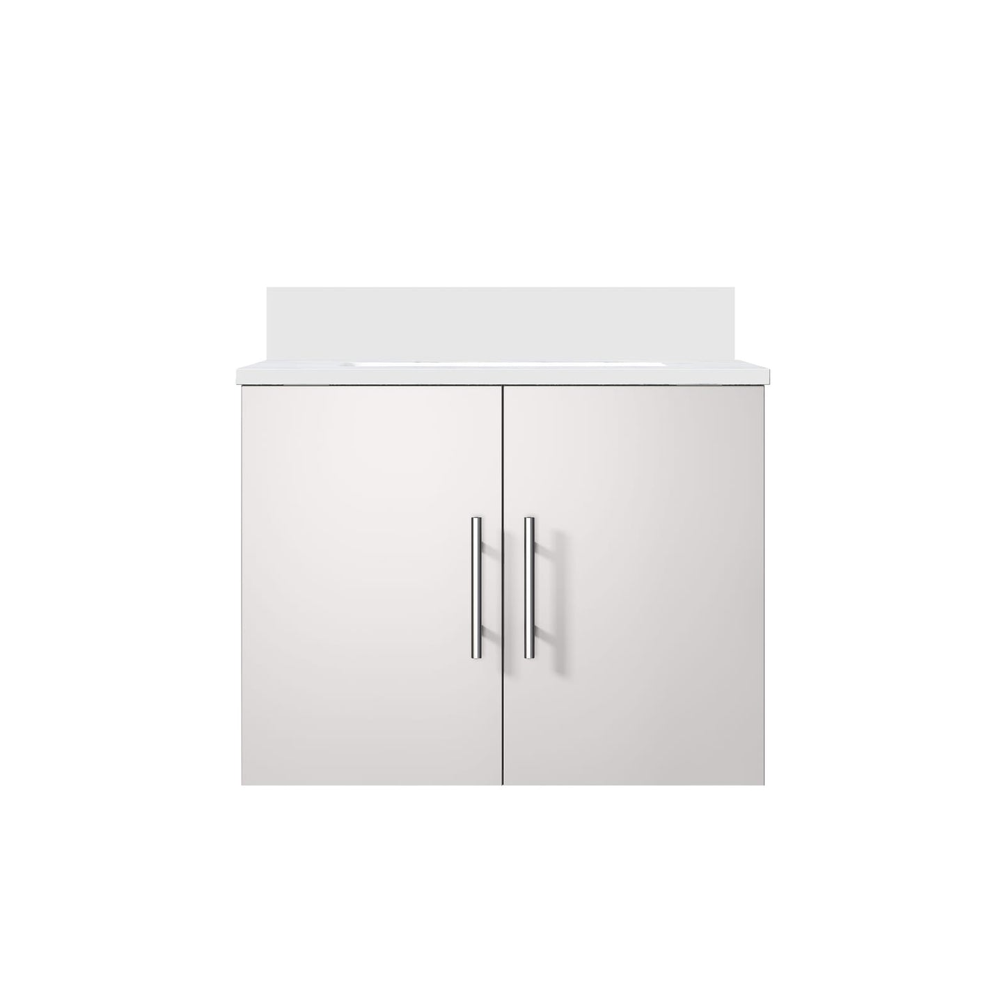 Glossy White Bathroom Vanity with Storage