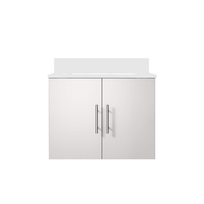 Glossy White Bathroom Vanity with Storage