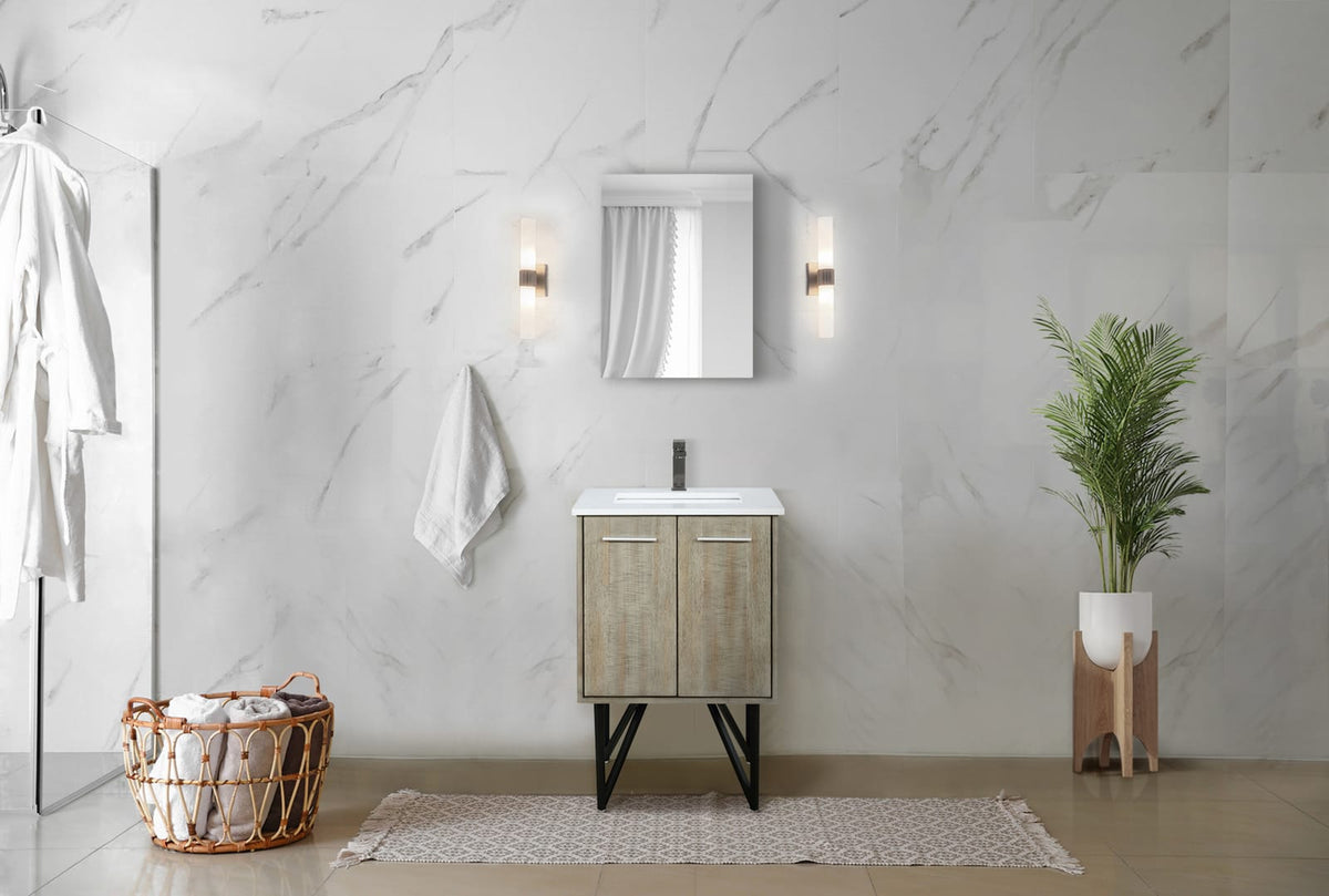 Acacia Wood Bathroom Vanity with Marble Top and Faucet Upgrade