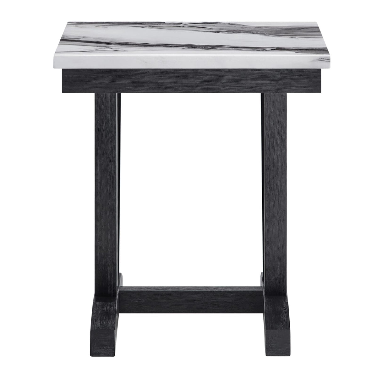 Black and White Square End Table - 22" x 22" for Living Room