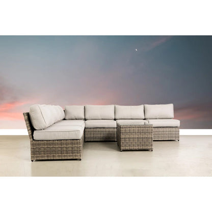 Gray Wicker Patio Sectional 8 Piece Set