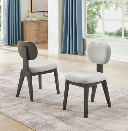 White Gray Dining Table Set 6 Chairs Round Tabletop