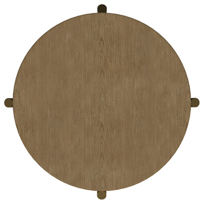 Sand Wash Round End Table with Storage Shelf for Living Room