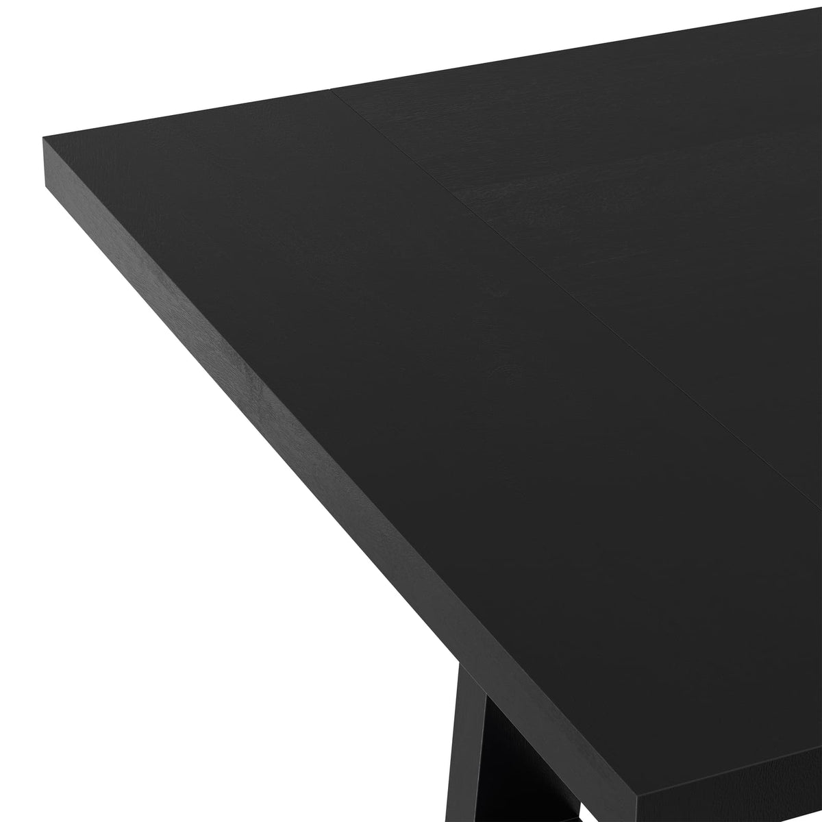 Black Wood Dining Table - Seats Six