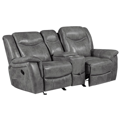Carmen Cool Grey Motion Loveseat with Storage - Comfortable & Stylish