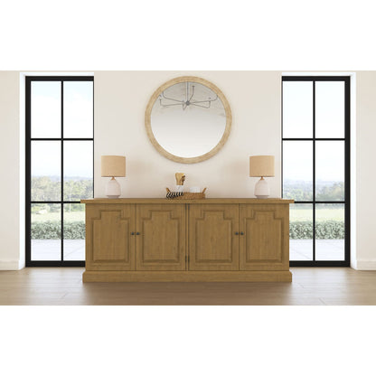 Allende Rustic Honey 4-door Sideboard - Farmhouse Dining Storage