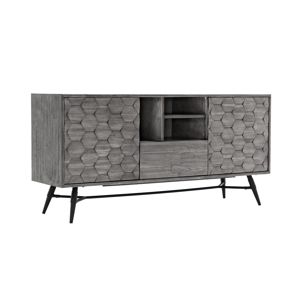 Makena Sideboard Buffet - Gray Acacia Wood Server