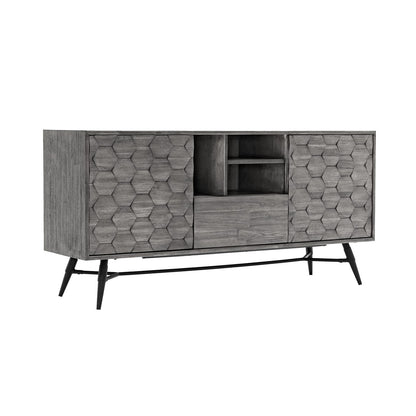 Makena Sideboard Buffet - Gray Acacia Wood Server