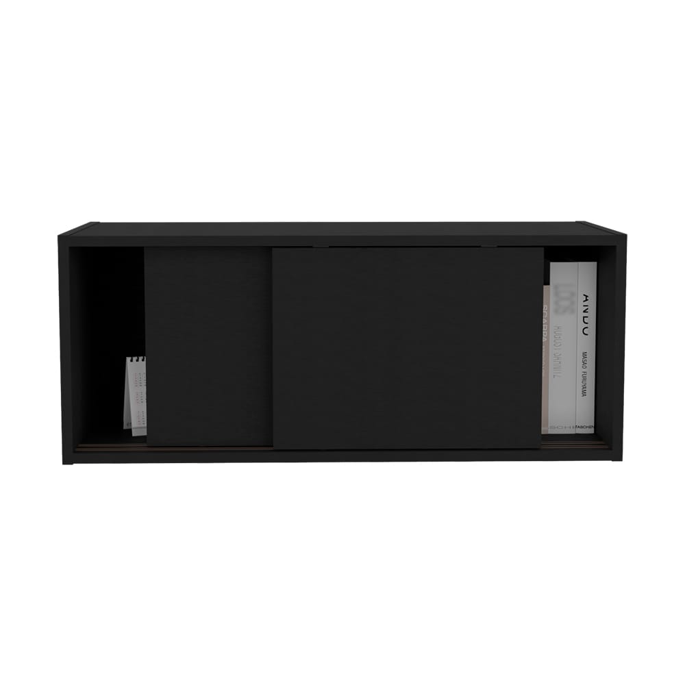 Black Wall Cabinet Bliss - Office Storage for Home Office