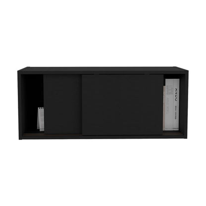 Black Wall Cabinet Bliss - Office Storage for Home Office