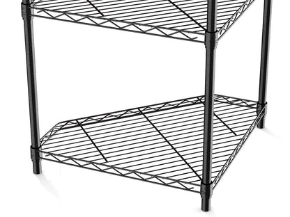 6 Tier Chrome Corner Wire Shelf Rack - Adjustable Storage for Living Room