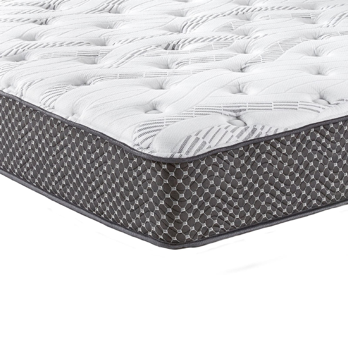 Full Size Foam Spring Mattress - Black White for Bedroom