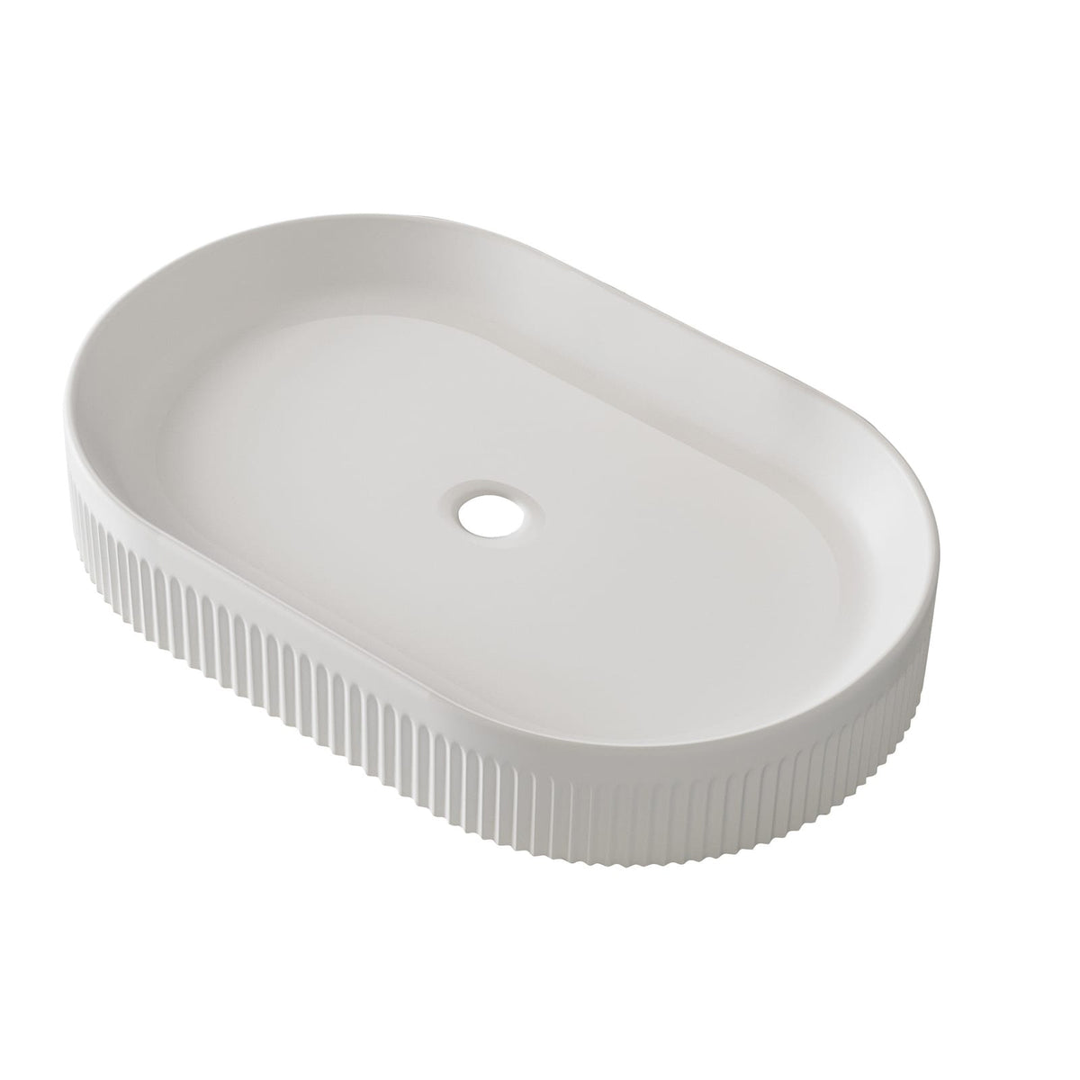 White Ceramic Bathroom Vanity with Oval Sink