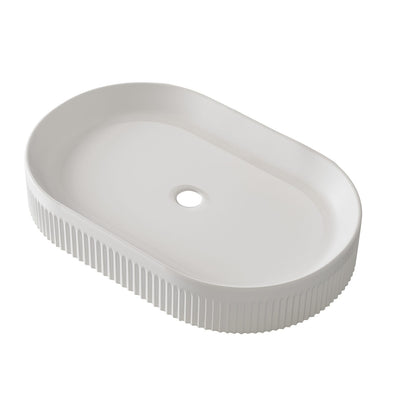 White Ceramic Bathroom Vanity with Oval Sink