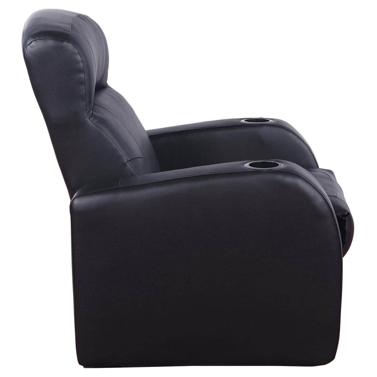 Black Genuine Leather Recliner - 32.75" Wide