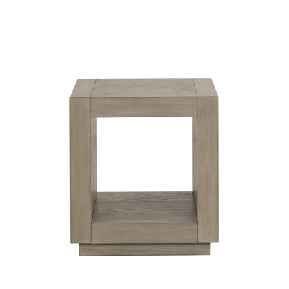 Natural Engineered Wood End Table - 20" Square for Living Room