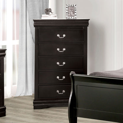Black Solid Wood Bedroom Dresser - 31.5" W x 15.5" D x 48" H