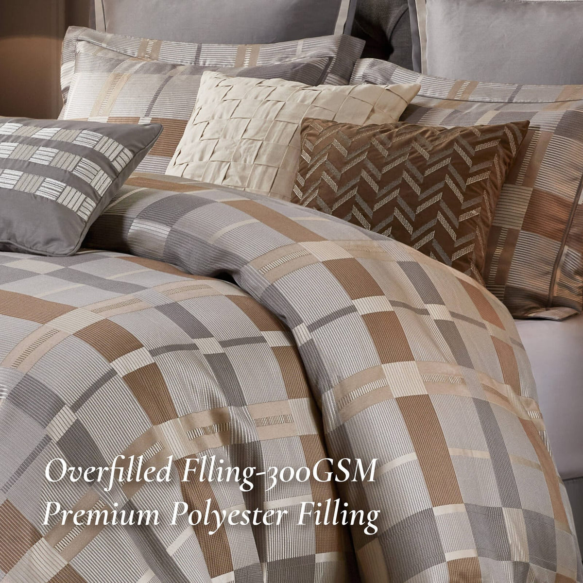 8 Piece Queen Jacquard Oversized Comforter Set - Multicolor