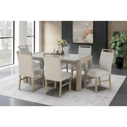 Vanilla Real Marble Dining Table - Seats 6