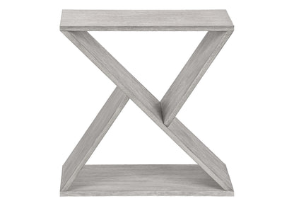 24 Inch Gray Wash MDF Accent Table - Bedroom Nightstand for Living Room