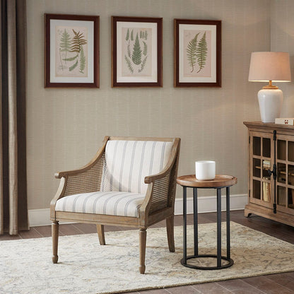 Beige Polyester Accent Armchair - 29" W x 27.5" D