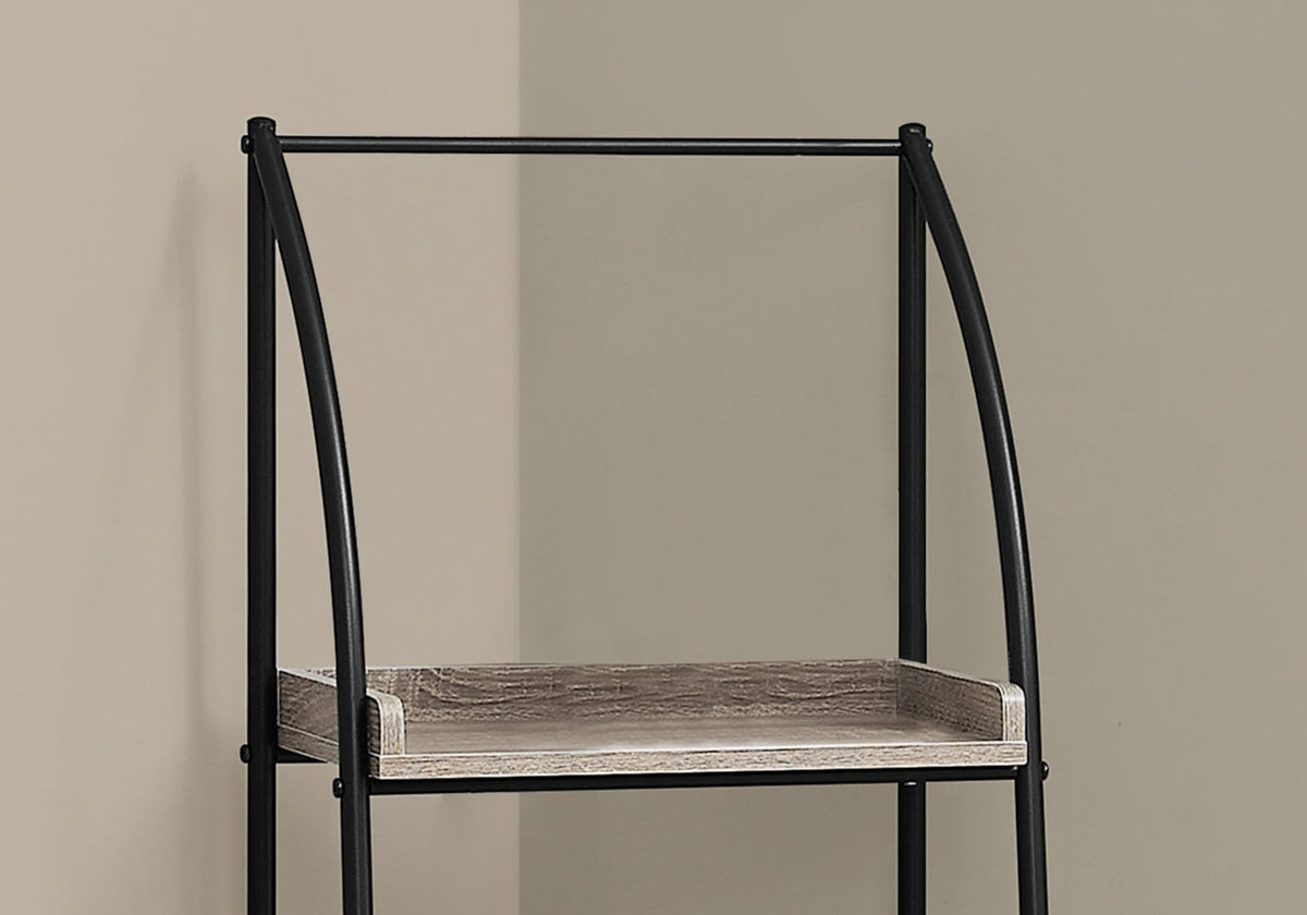 3-Shelf Taupe MDF Bookshelf - Corner Etagere, 48"H