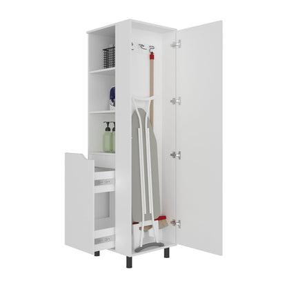 Living Room White Engineered Wood Storage Cabinet with Drawer for Bedroom