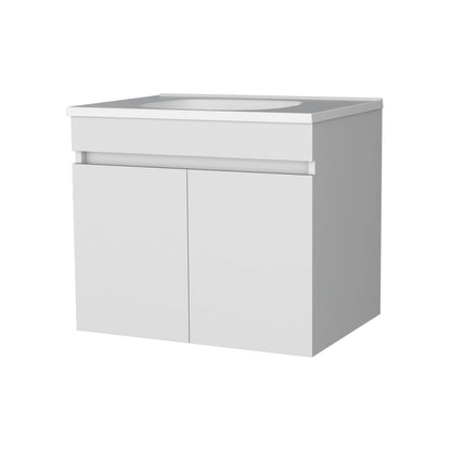 White Particle Board Bathroom Vanity with Storage for Renovation