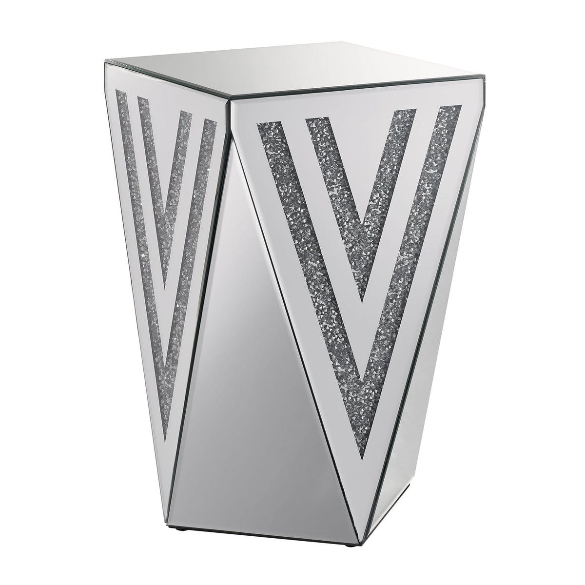 Silver Triangular Mirror Coffee Table for Living Room & Bedroom