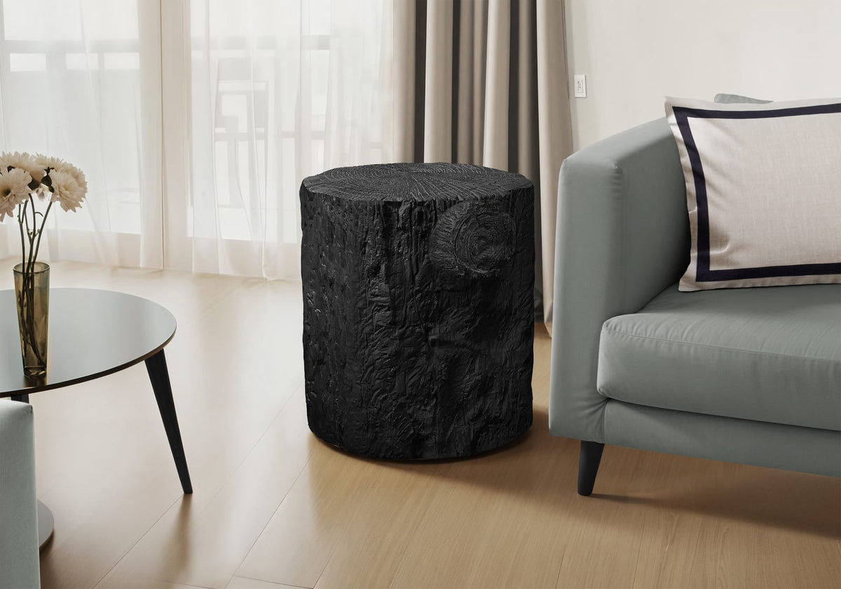 Black Magnesium Oxide Accent Table for Garden or Poolside Dcor