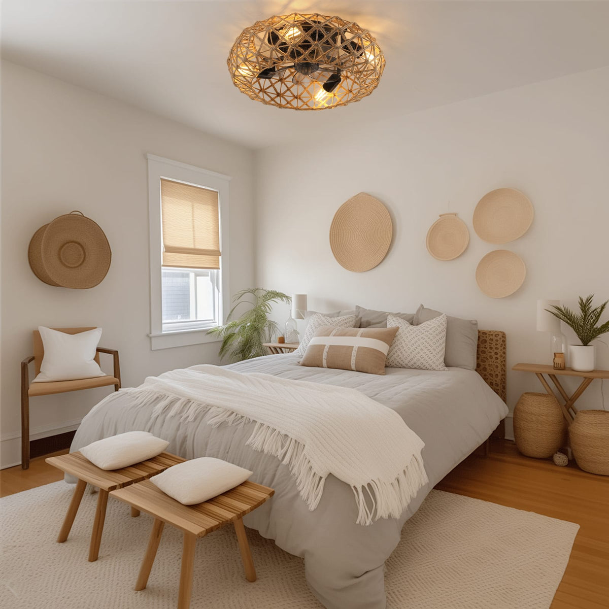 Earthy Yellow Ceiling Fan with Remote Control