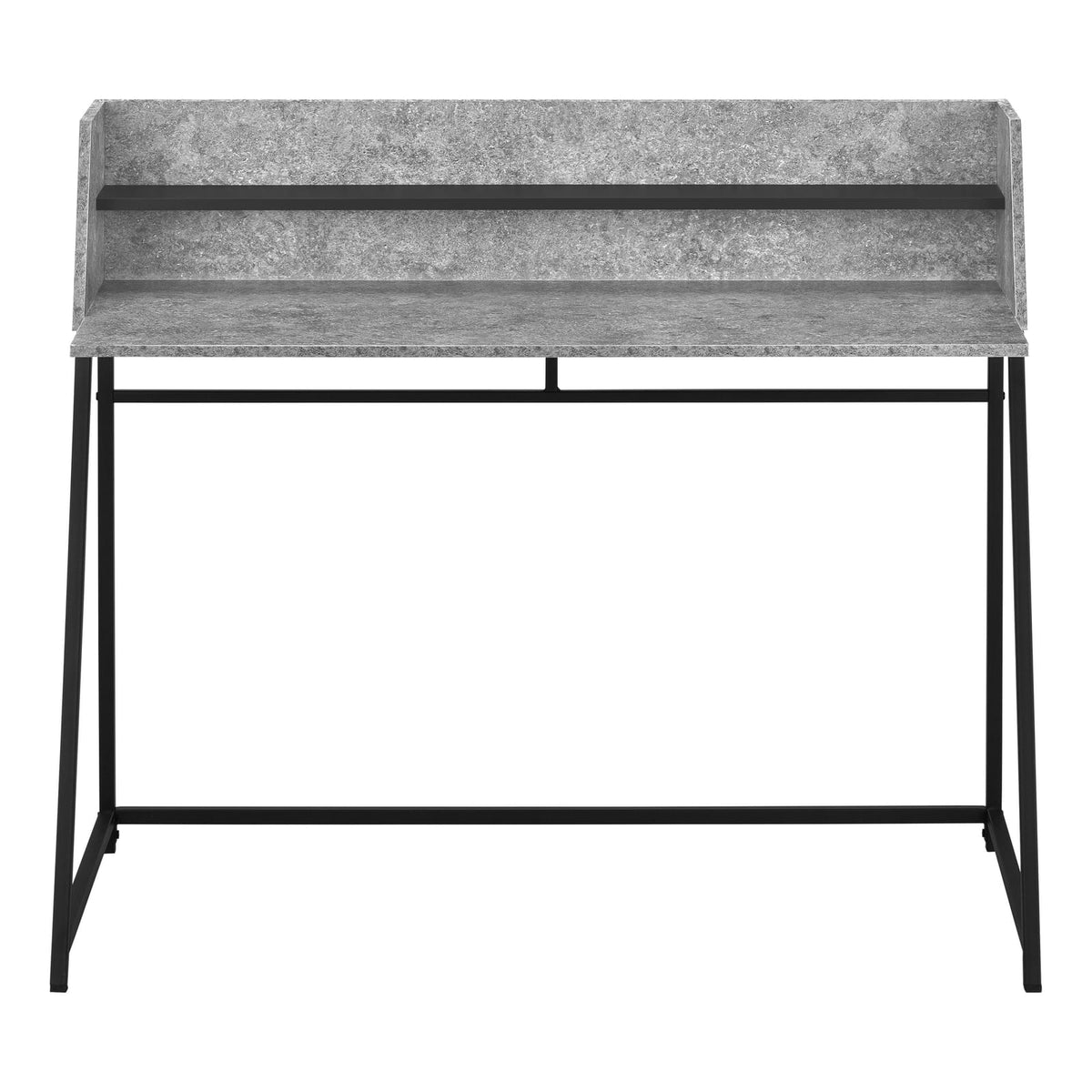Grey Computer Desk with Hutch - 48" L Workstation