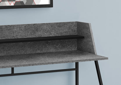 Grey Computer Desk with Hutch - 48" L Workstation