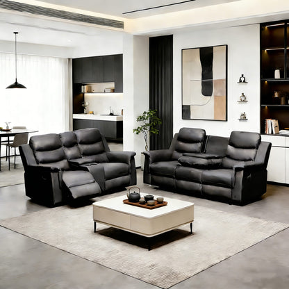 Black PU 5 Seat Recliner Sectional Sofa Cover