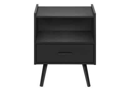 Black Laminate Storage Accent Table - Nightstand & End Table