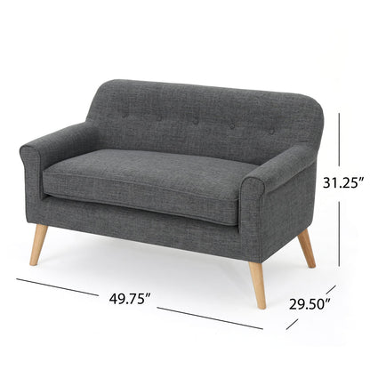 Gray Fabric Loveseat - 50.75" Two Seater