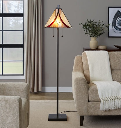 63" Floor Lamp - Bronze, Glass & Metal Bedroom Lighting