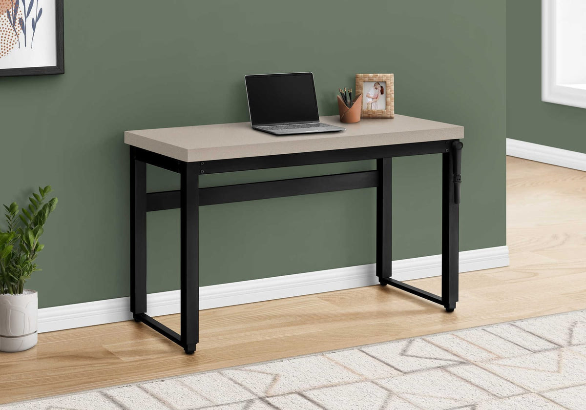 Adjustable Computer Desk - 48" L Taupe Particle Board