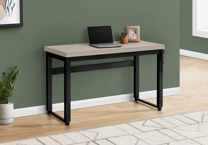 Adjustable Computer Desk - 48" L Taupe Particle Board