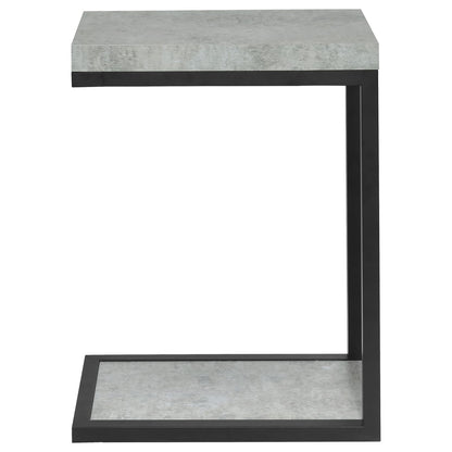 Cement and Black Snack Table - Industrial Style