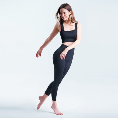 High-Waisted Tummy Control Yoga Leggings - Black