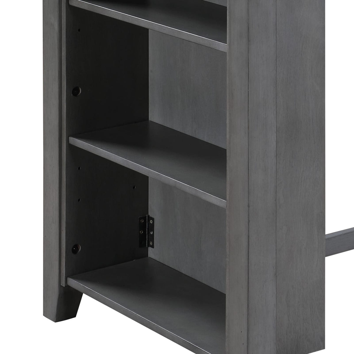 36" Gray Wood Dining Table with USB Ports & Shelves for Dining Room