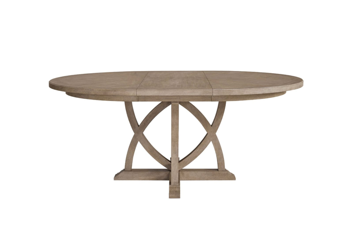 Round Expandable Dining Table Set - 4 Chairs, Sand Finish