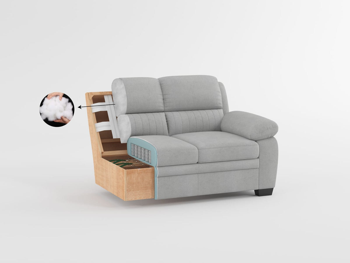 Modern Dark Gray Sofa Set - Plush Comfort & Solid Wood Frame