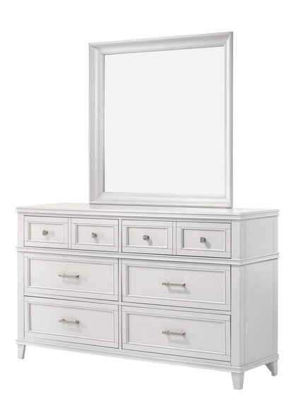 White 6 Drawer Dresser - Solid Wood MDF Storage