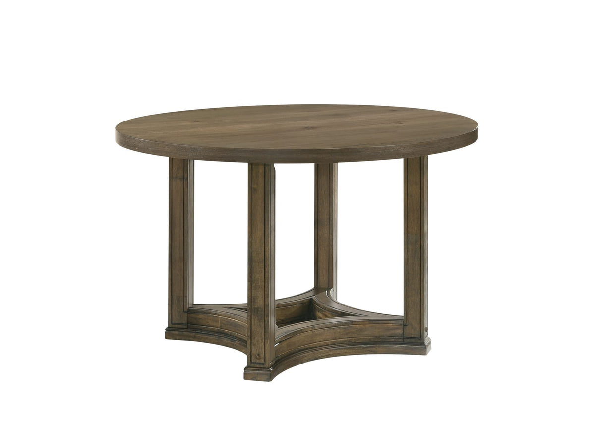 Parfield Weathered Oak Finish 5PCs Round Dining Room Set