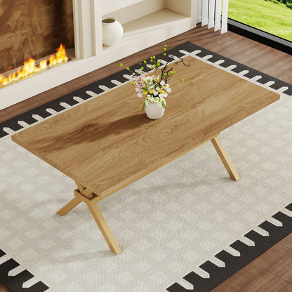 71 x 35.4 Wood Dining Table - Modern Minimalist Style