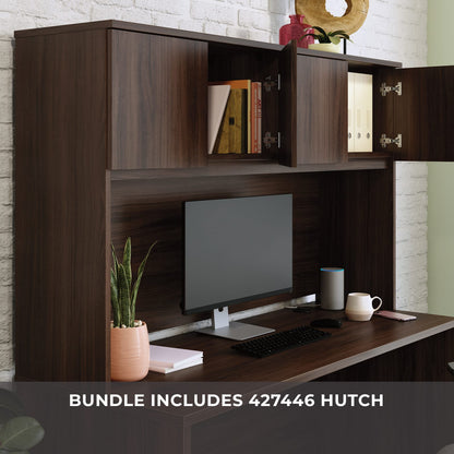 60" Desk With Hutch - Brown Engineered Wood Office Storage